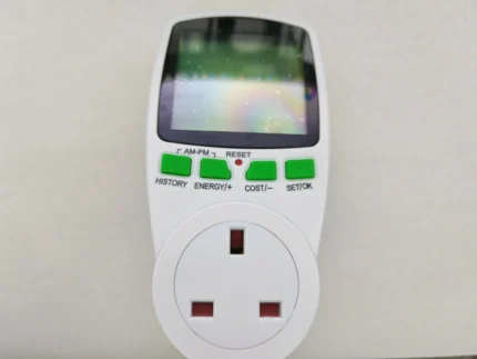 AC Power Consumption Meter - Plug-In Wattmeter / Energy Monitor (kWh, Watts, Voltage, Cost)