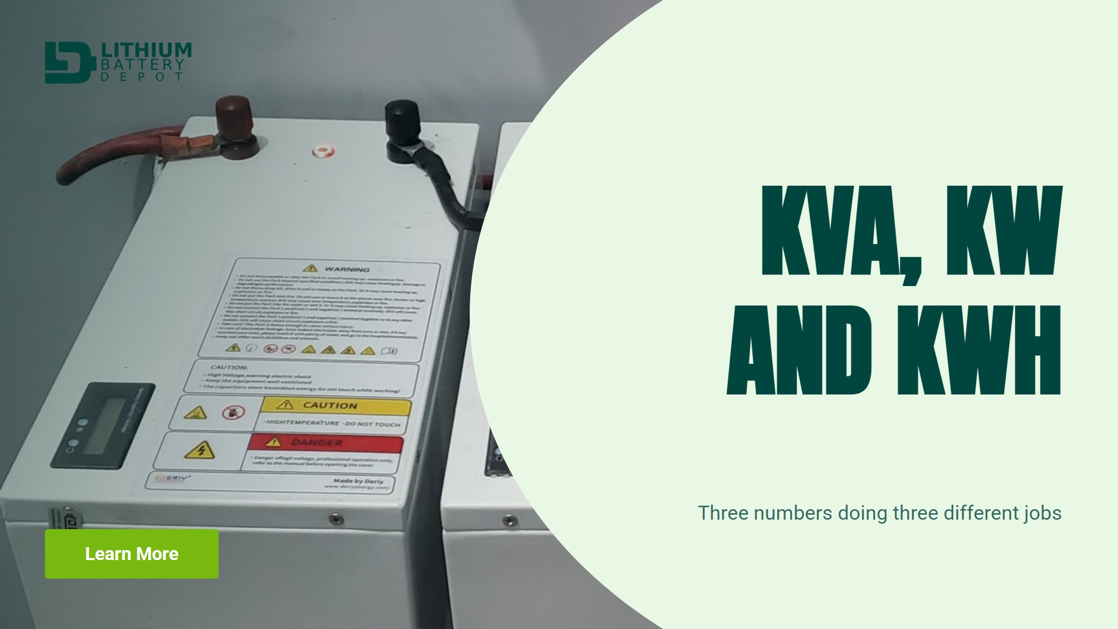 kVA, kW and kWh. Three numbers doing three different jobs